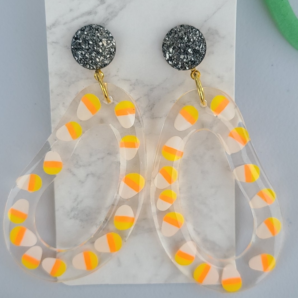 🎃Druzy Candy Corn Earrings🎃